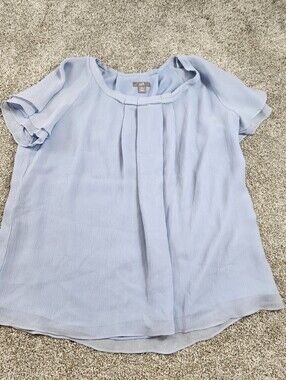 J Jill 100% Silk Top Petite Medium Lavender Shirt